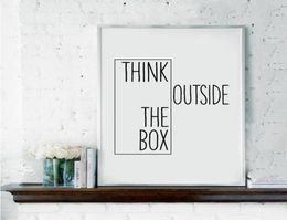 Motivational Print Creative Decor Think Outside The Box Home Office Minimal Wall Art Canvas Painting Ideas For Classroom No Fr2597046