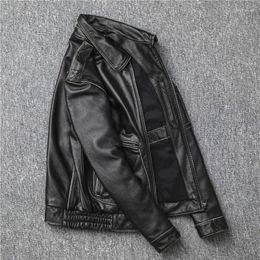 Men's Jackets Flight Jacket First Layer Cowhide Stoashed Distressed Real Leather Clothes Short Coat