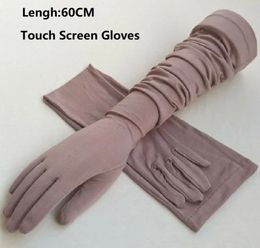 Women Driving Long Gloves UV Protection Full Arm Sleeves For Womens Ladies Touch Screen Spring Summer Purple Grey 231220