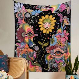 Tapestries Ins Flower Tapestry Home Bedside Decoration Cloth Bedroom Background Hanging Moon Garden