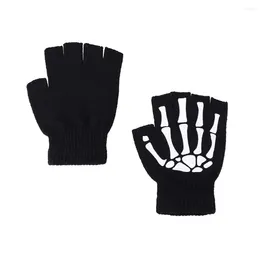 Cycling Gloves Bone Hand Luminous Mens Fingerless Halloween Cosplay Props