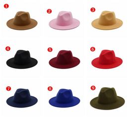 Manufacturer Custom Wool White Fedora Hats Big Wide Brim Men kids Women Leopard Fedora Felt Hat Green Boxes Pink Ladies Stylish4841857