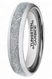 6mm Mens Womens Tungsten Carbide Meteorite Inlay Wedding Band Finger Ring9474992