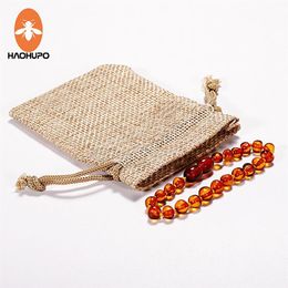 Haohupo Cognac Amber歯が生えるブレスレットAnklets 4 7--8 7 ''手作りのオリジナルジュエリーバルティックアンバービーズベビーアダルト178A