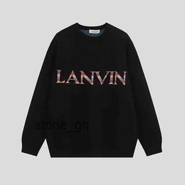 lanvins Sweaters Designer Lanvins Hoodie Fall/winter New Langfan Net Red Loose Crew Neck Sweater Versatile Tee Trend for Men and Women 2 P916