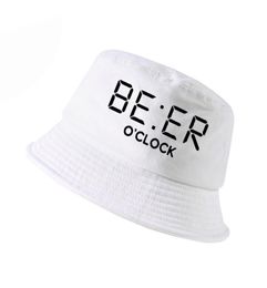 100 cotton funny BEER OCLOCK print men fisherman hats cool summer funny men women bucket hat outdoor panama fishing cap2567369