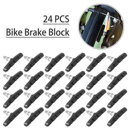 24Pcs V Type Silent Brake Pads Shoes Bike Bicycle Cycling Mountain Dead Speed System Part 231221