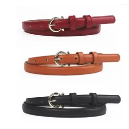 Belts Adjustable Luxury Women Alloy Metal Buckle Simple Korean Waist Strap PU Leather Belt Skirt Decorations Female Thin Waistband