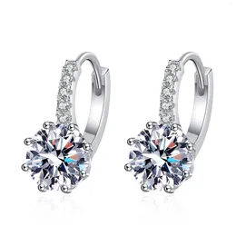 Hoop Earrings 4 CT Moissanite With Certificate Trendy 925 Sterling Silver Women's Small And Exquisite Pt950 Gold Plated