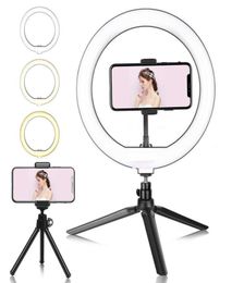Dome Cameras Dimmable RGB LED Selfie Ring Fill Light Po Ring Lamp With Tripod For Makeup Video Live Aro De Luz Para CelularJ2304819525