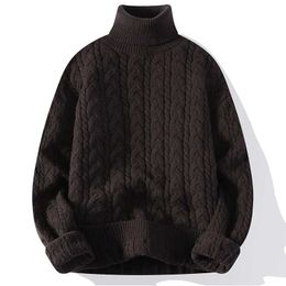 Men's Sweaters #4359 Blue White Brown Turtleneck Sweater Men Thick Warm Slim Knitwear Men Sweaters And Pullovers Long Sleeve Winter J231220