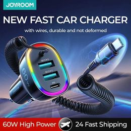 New USB C Car Charger Super Fast Car Charger Adapter With Cable Cigarette Lighter USB Charger Fit for iPhone 15 Pro Max