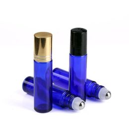 650Pcs Cobalt Blue Glass Essential Oil Roller Bottles 1 3OZ with SS Glass Roller Balls Perfumes Lip Balms Roll On Bottles 10ml Cpcfc