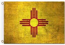 Grunge style NewMexico state retro style flags America state nation official flags with grommets 100D polyester custom flags8422825