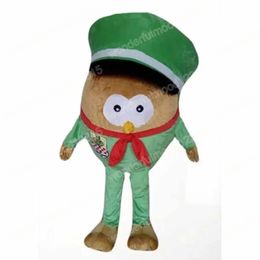 2024 Performance green hat owl Mascot Costumes Cartoon Carnival Hallowen Performance Adult Size Fancy Games Outfit Outdoor Advertising Outfit Suit