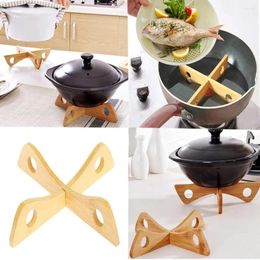 Table Mats Mat Placemat Round Pad Bamboo Wooden Tableware Stand Tray Rack Heat Insulated Cooling Dish Kitchen Gadget