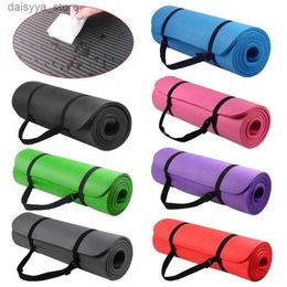 Yoga Mats 1 Set Yoga Mat Extra Thick 1cm Pilates Fitness Cushion Non Slip Exercise Pad High Density Balance NBR 183cm Long Hot Yoga IndoorL231221