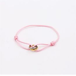 2022 Trinity ring string Bracelet three Rings hand strap couple bracelets for women and men fashion jewwelry famous brand222t