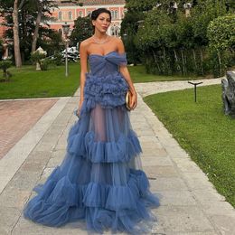 Stunning See Thr Layered Engagement Evening Dresses One Shoulder Knotted Neck Women Party Vestidos De Gala Formal Gown