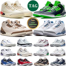 3 Seoul Herren Basketballschuhe Fragment Court Lila Schwarz Zement Freiwurflinie Feuerrot 3s UNC Herren Trainer Sport Turnschuhe