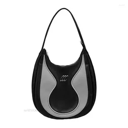 Waist Bags Cool Punk Leather Shape Teardrop Black Women Tote Fashion PU Bag Design Luxury Girl Grunge Y2K Zipper Shoulder Handbag Zippe