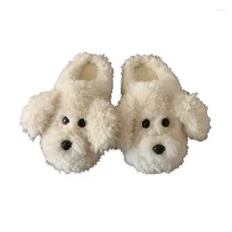 Slippers Cotton Warm Plush Home Slipper Funny Couple Lovely Dog 2023 Winter Student Anti Slip Men And Women Household Shoes