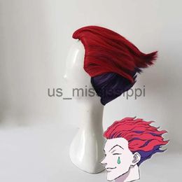 Wigs Cosplay Wigs NEW HUNTERHUNTER Action Figure Keychain Red and Purple Colour Hisoka Movie TV Cosplay Wig Heat Synthetic Fibre Hair Wi