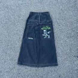 Y2K Jeans Streetwear Pantaloni oversize con tasche grandi Pantaloni hip-hop con lettera grafica Jeans larghi Uomo Donna Pantaloni larghi a vita alta Harajuku 231220