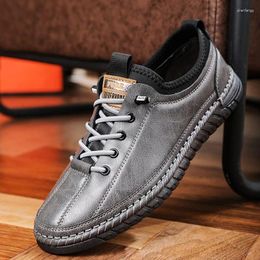Dress Shoes Stylish Outdoor Comfortable Fashion Soft Classic Driving Non-slip Flats Moccasin Handmade Men Cowhide Leather Casual