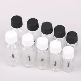 Storage Bottles 5/10/15/20/30ml Plastic Refillable Empty Nail Polish Leakproof Jars Liquid Bottle With Brush Cap DIY