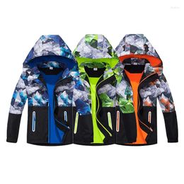 Jackets Boys Waterproof Hooded With Compass Lightweight Fleece Lined Raincoat Reflective Windbreakers For Children Rain