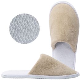 classic fashion cotton wool men women indoor with storage bag travel guest soft hotel breathable comfortable portable spa solid house slippers-5