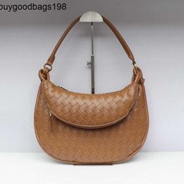 BottegaaVeneta Gemellis Bags 2024 Autumn New Woven Twin Fashion Show Style Large Capacity Underarm Genuine Cowhide Handbag frj