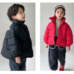 Down Coat Boy Winter Plus Velvet Warm Hooded Jacket 2-11year Old Girls Casual Loose Windproof Thickened Fashion Child Clothing