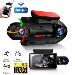 Car DVRs Dual Lens Dash Cam for Cars Black Box HD 1080P Video Recorder with WIFI Night Vision G-sensor Loop Record Dashcam Car Dvr CameraL2312.14