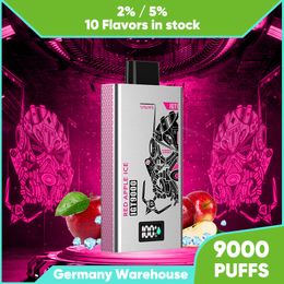 Happ 9K Puff Vape 9000Puffs Bar Disposable E Cigarettes Disposable 14ml 20mg 50mg Ncic Salt Vape Juice Rechargeable Vaper with Large Display Screen