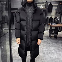 2023 Men's Down Jacket Mid Length Warm Standing Collar Cotton Winter Fashion Casual Street Clothing Size 5XL M 231221
