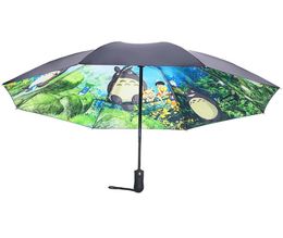 Ghibli Totoro Umbrella Sun Rain Parasol Female Plegable Sombrillas Paraguas Guarda Chuva Parapluie 2108268019535