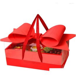 Gift Wrap Gift Wrap Bowknot Box Fruit And Flower Wedding Candy Holder Birthday Party Packaging Case Valentines Day Festive Supplies Dr Dhh8A