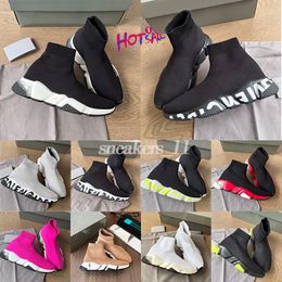 Paris Speed 1.0 Designer Casual Sock Shoes Top quality Comfort Sole Breathable Men Women Platform Mesh Trainers Black Glitter Knitted Triple Walking Sneaker boots