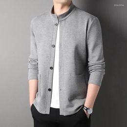 Men's Jackets Casual Fashion Men Jacket Stand Collar Korean Style Single Breasted Windbreaker Coats Clothing