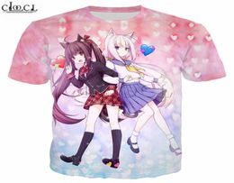 Anime Game Nekopara T Shirt Men Women 3D Print Cartoon Girls Chocolat Vanilla Short Sleeve Fashion Plus Size Tee Tops5685684