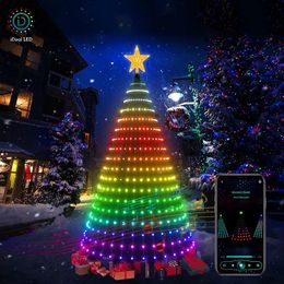 Decorations Garden Decorations Ideal Led App Smart Christmas Tree Lights Dream Colour Fairy String Light with Star Topper DIY Garland for Xmas