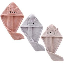 Quick Dry Towels Cat Hair Drying Fast Wrapping Hat for Women Cap Salon Supple Miss 231221