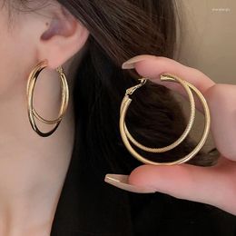 Hoop Earrings Multi Layered Luxury Metal Circle For Women Exaggerated Fashionable Simple Jewellery