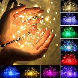 1pc 3M Led Fairy Lights Battery Operated 3 Modes String Lights, Waterproof Silver Wire 20 Led Firefly Starry Moon Lights For DIY Wedding Party Bedroom Patio Christmas.