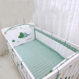 Summer Crib Surround Bed Sheet Set Pure Cotton Children's Bedding Anti-collision Crib Surround Removable Washable Bed Fence 231221