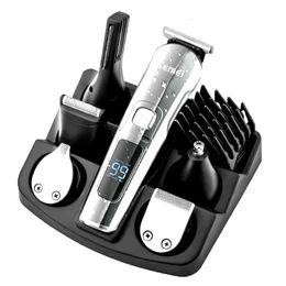 Original Kemei Waterproof All In One Hair Trimmer Beard Body Eyebrow Hair Clipper Mens Grooming Kit Electric Haircut Machine 231220