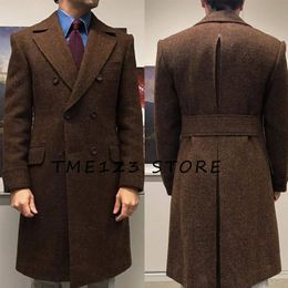 Cashmere Coat Men's Long Men's Woolen Coat Business Casual French Street Single Breasted Wool Coats Mix Winter Coats Man Male 231221