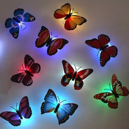 1pc Cute Changeable Colour Butterfly Lamp, Home Decoration, Room Layout Table Wall Decoration Every Romantic Place